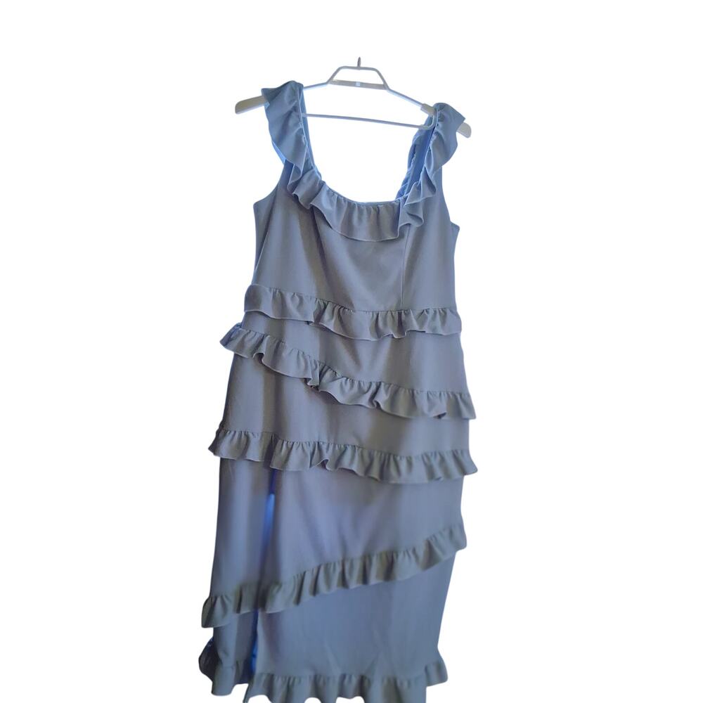 Show Me Your Mumu NWT Greta Dress womens 2X blue USA wedding Bridal ruffle midi